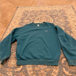 ALO Yoga Teal Crew Neck Sweater